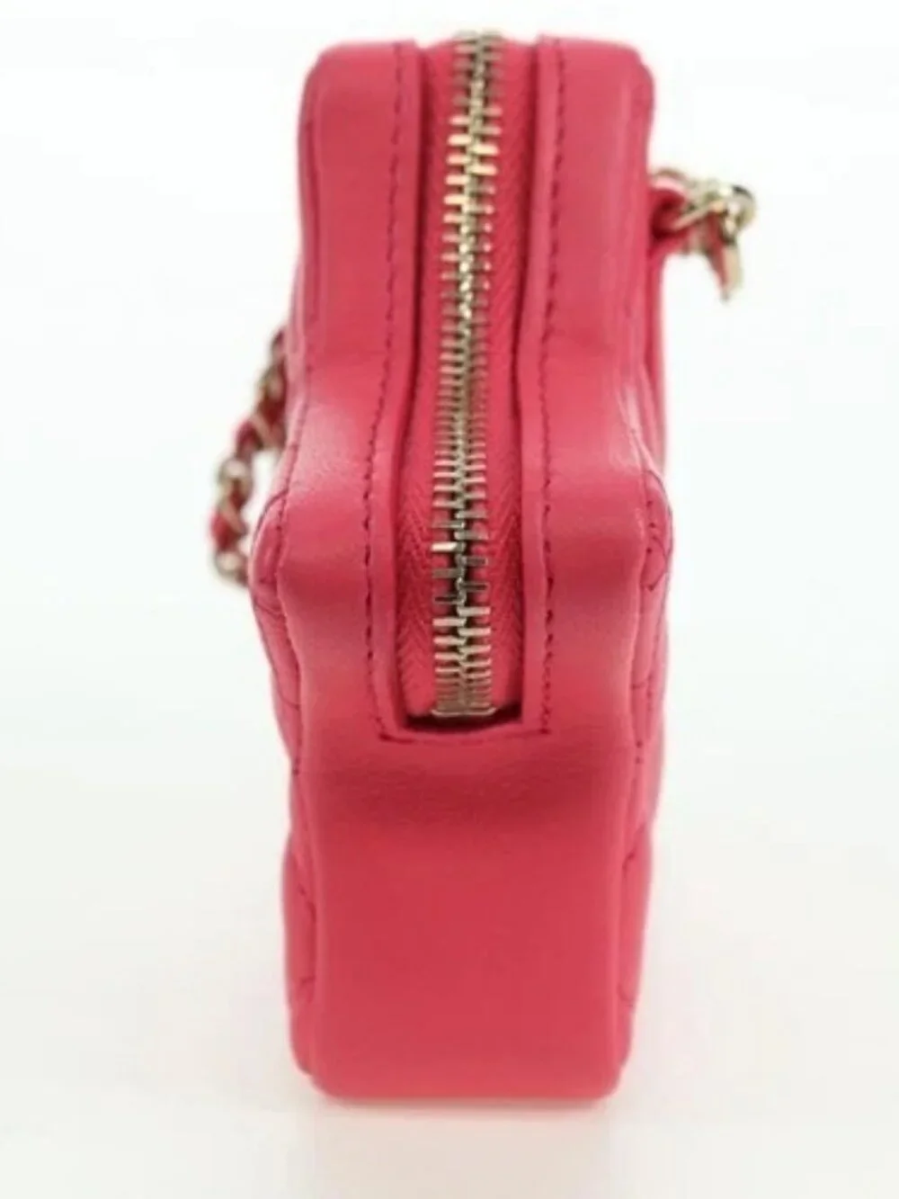 CHANEL Matelasse Star Bag Charm Lamb Skin Pink Gold CC Auth YKZ1175SAM